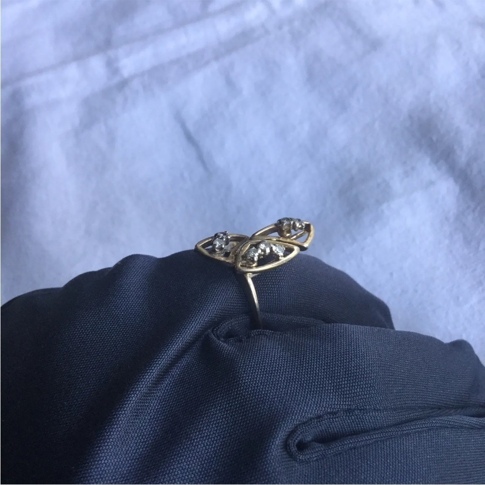14K SOLID GOLD VS DIAMOND ESTATE LARGE ART DECO MODERN RING - Picture 4 of 10